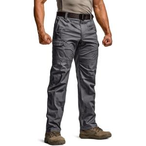 imageCQR Mens Utility Flex Cargo Pants ClassicFit Casual Stretch Work Pants Water Resistant Lightweight Tactical Hiking PantsSentinel Lib Charcoal