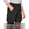 imageCQR Kids Youth Pull on Cargo Shorts Outdoor Camping Hiking Shorts Lightweight Elastic Waist Athletic Short with PocketsDriflex Black