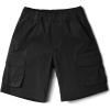 imageCQR Kids Youth Pull on Cargo Shorts Outdoor Camping Hiking Shorts Lightweight Elastic Waist Athletic Short with PocketsDriflex Black