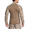 imageCQR Mens Combat Shirt Tactical 14 Zip Long Sleeve Military BDU Shirts Camo EDC Top with PocketsMilitary Print Shirts Marine Desert