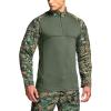 imageCQR Mens Combat Shirt Tactical 14 Zip Long Sleeve Military BDU Shirts Camo EDC Top with PocketsMilitary Print Shirts Marpat
