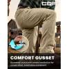 imageCQR Mens Motion Utility Casual Pants Regular Fit Lightweight Work Pants Water Resistant Outdoor Stretch Pants with PocketsVenture Lt Alamo Khaki