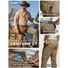 imageCQR Mens Motion Utility Casual Pants Regular Fit Lightweight Work Pants Water Resistant Outdoor Stretch Pants with PocketsVenture Lt Cougar