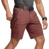 imageCQR Mens Stretch Utility Shorts Lightweight Quick Dry Casual Shorts Hiking Golf Cargo Shorts with Zipper PocketsSedona Rust
