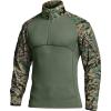 imageCQR Mens Combat Shirt Tactical 14 Zip Long Sleeve Military BDU Shirts Camo EDC Top with PocketsMilitary Print Shirts Marpat