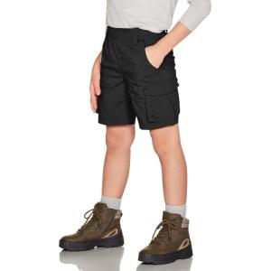 imageCQR Kids Youth Pull on Cargo Shorts Outdoor Camping Hiking Shorts Lightweight Elastic Waist Athletic Short with PocketsDriflex Black