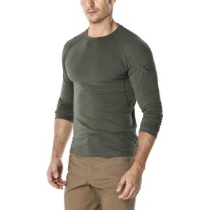 imageCQR Mens Combat Shirt Tactical 14 Zip Long Sleeve Military BDU Shirts Camo EDC Top with PocketsTacti Dri Green
