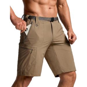 imageCQR Mens Quick Dry Stretch Hiking Cargo Shorts Lightweight Water Resistant Tactical Casual Golf amp Outdoor with PocketsPeak Cougar