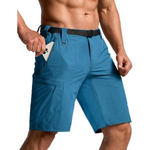 imageCQR Mens Quick Dry Stretch Hiking Cargo Shorts Lightweight Water Resistant Tactical Casual Golf amp Outdoor with PocketsPeak Glaucous