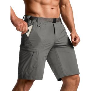 imageCQR Mens Quick Dry Stretch Hiking Cargo Shorts Lightweight Water Resistant Tactical Casual Golf amp Outdoor with PocketsPeak Sage