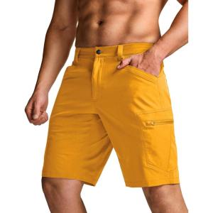 imageCQR Mens Quick Dry Stretch Hiking Cargo Shorts Lightweight Water Resistant Tactical Casual Golf amp Outdoor with PocketsRocky Amber