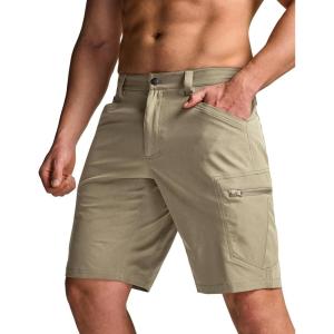 imageCQR Mens Quick Dry Stretch Hiking Cargo Shorts Lightweight Water Resistant Tactical Casual Golf amp Outdoor with PocketsRocky Tan