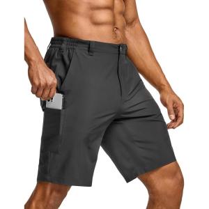 imageCQR Mens Quick Dry Stretch Hiking Cargo Shorts Lightweight Water Resistant Tactical Casual Golf amp Outdoor with PocketsRoutine Charcoal