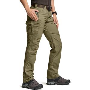 imageCQR Womens Flex Stretch Tactical Pants Water Resistant Ripstop Cargo Work Pants with Pockets for Outdoor amp HikingVanguard Soil Green