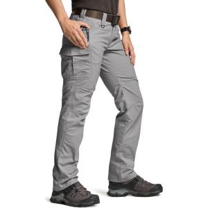 imageCQR Womens Flex Stretch Tactical Pants Water Resistant Ripstop Cargo Work Pants with Pockets for Outdoor amp HikingVanguard Stone