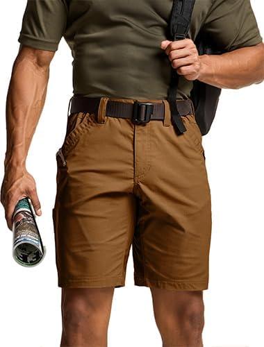 imageCQR Mens Flex Casual Cargo Shorts Lightweight Water Resistant Golf Shorts Stretch Tactical Work Shorts with MultiPocketNegotiator Copper Brown