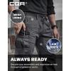 imageCQR Mens Flex Lightweight Joggers Elastic Waist Drawstring Casual Pants Tapered Fit Water Resistant Outdoor Cargo PantsSquad Charcoal