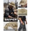 imageCQR Mens Tactical Boonie Hat Breathable Packable Sun Hat for Hunting Hiking Fishing Shooting and Outdoor ActivitiesSniper Alamo Khaki