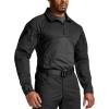 imageCQR Mens Tactical Combat Shirt 14 Zip Long Sleeve Breathable Military BDU Training Top for Shooting Hunting Range UseRaider Black