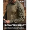 imageCQR Mens Tactical Combat Shirt 14 Zip Long Sleeve Breathable Military BDU Training Top for Shooting Hunting Range UseRaider Soil Green