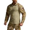 imageCQR Mens Tactical Combat Shirt 14 Zip Long Sleeve Breathable Military BDU Training Top for Shooting Hunting Range UseRaider Utility Camo