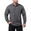 imageCQR Mens Long Sleeve Tactical Shirts Ripstop Military Work Shirts UPF 50 Breathable Button Down Outdoor Hiking ShirtJourneyman Charcoal
