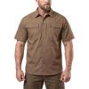 imageCQR Mens Short Sleeve Tactical Shirts UPF 50 Ripstop Military Work Shirts Breathable Button Down Outdoor Hiking ShirtJourneyman Cougar