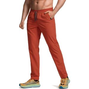 imageCQR Mens Lightweight Vent Hiking Pants WaterResistant amp Breathable Sports Outdoor Athletic Pants with Elastic WaistAscend Bolt Burnt Orange