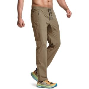 imageCQR Mens Lightweight Vent Hiking Pants WaterResistant amp Breathable Sports Outdoor Athletic Pants with Elastic WaistAscend Crux Cougar