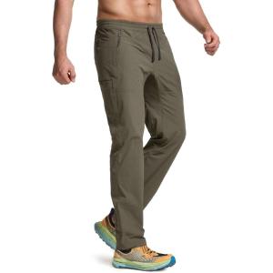 imageCQR Mens Lightweight Vent Hiking Pants WaterResistant amp Breathable Sports Outdoor Athletic Pants with Elastic WaistAscend Crux Sand Khaki