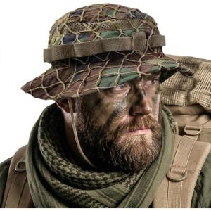 imageCQR Mens Tactical Boonie Hat Breathable Packable Sun Hat for Hunting Hiking Fishing Shooting and Outdoor ActivitiesRecon Woodland Olive
