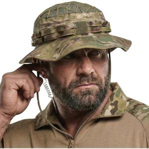 imageCQR Mens Tactical Boonie Hat Breathable Packable Sun Hat for Hunting Hiking Fishing Shooting and Outdoor ActivitiesSentinel Utility Camo