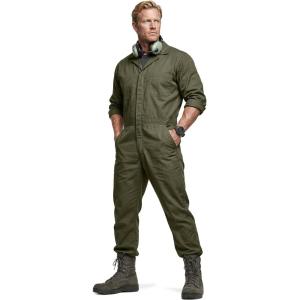 imageCQR Mens Tactical Ripstop ZipFront Coverall Lightweight Durable Utility Work Jumpsuit for Mechanics and TechniciansVortex Lt Soil Green