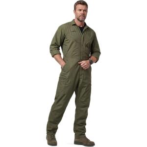 imageCQR Mens Tactical Ripstop ZipFront Coverall Lightweight Durable Utility Work Jumpsuit for Mechanics and TechniciansVortex Soil Green
