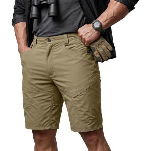 imageCQR Mens Quick Dry Stretch Hiking Cargo Shorts Lightweight Water Resistant Tactical Casual Golf amp Outdoor with PocketsRocky Aero Flex Tan