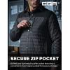 imageCQR Mens Lightweight Warm Insulated Jacket Windproof Water Resistant Winter Active Coat for Hiking Work Outdoor TacticalLayer Black  Shadow Grey