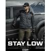 imageCQR Mens Lightweight Warm Insulated Jacket Windproof Water Resistant Winter Active Coat for Hiking Work Outdoor TacticalVeil Black  Shadow Grey