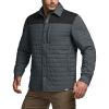 imageCQR Mens Lightweight Warm Insulated Jacket Windproof Water Resistant Winter Active Coat for Hiking Work Outdoor TacticalLayer Black  Shadow Grey