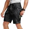 imageCQR Mens Stretch Utility Shorts Lightweight Quick Dry Casual Shorts Hiking Golf Cargo Shorts with Zipper PocketsSedona Camo Utility Camo Black