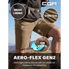 image:imageCQR Mens Quick Dry Stretch Hiking Cargo Shorts Lightweight Water Resistant Tactical Casual Golf amp Outdoor with PocketsRocky Aero Flex Hazelnut