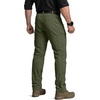 image:imageCQR Mens Quick Dry Tactical Pants Water Resistant Outdoor Pants Lightweight Stretch Cargo Work Hiking PantsRocky WBelt Fuscous Green