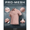 image:imageCQR Mens Quick Dry Tactical Polo Shirt Lightweight Breathable Performance Polo Short Sleeve UPF 50 Outdoor Golf ShirtFrost Essential Ash Pink