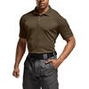 image:imageCQR Mens Quick Dry Tactical Polo Shirt Lightweight Breathable Performance Polo Short Sleeve UPF 50 Outdoor Golf ShirtFrost Essential Tundra