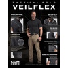 image:imageCQR Mens Quick Dry Tactical Polo Shirt Lightweight Breathable Performance Polo Short Sleeve UPF 50 Outdoor Golf ShirtVeilflex Charcoal Earth