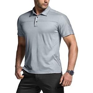 image:imageCQR Mens Quick Dry Tactical Polo Shirt Lightweight Breathable Performance Polo Short Sleeve UPF 50 Outdoor Golf ShirtCommander Light Grey
