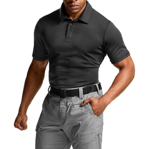 image:imageCQR Mens Quick Dry Tactical Polo Shirt Lightweight Breathable Performance Polo Short Sleeve UPF 50 Outdoor Golf ShirtFrost Basic Black