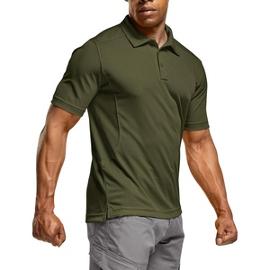 image:imageCQR Mens Quick Dry Tactical Polo Shirt Lightweight Breathable Performance Polo Short Sleeve UPF 50 Outdoor Golf ShirtFrost Essential Army Green
