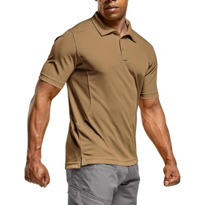 image:imageCQR Mens Quick Dry Tactical Polo Shirt Lightweight Breathable Performance Polo Short Sleeve UPF 50 Outdoor Golf ShirtFrost Essential Coyote