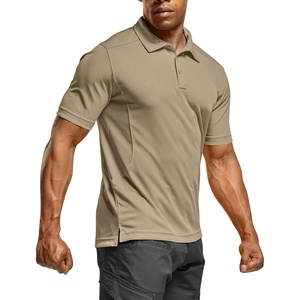 image:imageCQR Mens Quick Dry Tactical Polo Shirt Lightweight Breathable Performance Polo Short Sleeve UPF 50 Outdoor Golf ShirtFrost Essential Khaki
