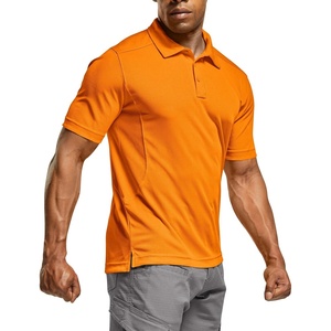 image:imageCQR Mens Quick Dry Tactical Polo Shirt Lightweight Breathable Performance Polo Short Sleeve UPF 50 Outdoor Golf ShirtFrost Essential Orange